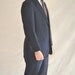 Men's Business Suit Navy Pin Striped 40R Vintage