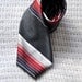 Textured Striped Mens Tie Retro Charcoal Gradient Red Gray Diagonal Striped Necktie 70's