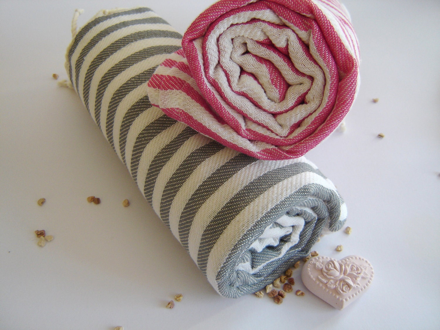 Turkish Towel, Peshtemal, beach towel, hammam towel, bath towel, picnic towel, Spa Yoga Towel, Mother's Day Gift, Gray Striped