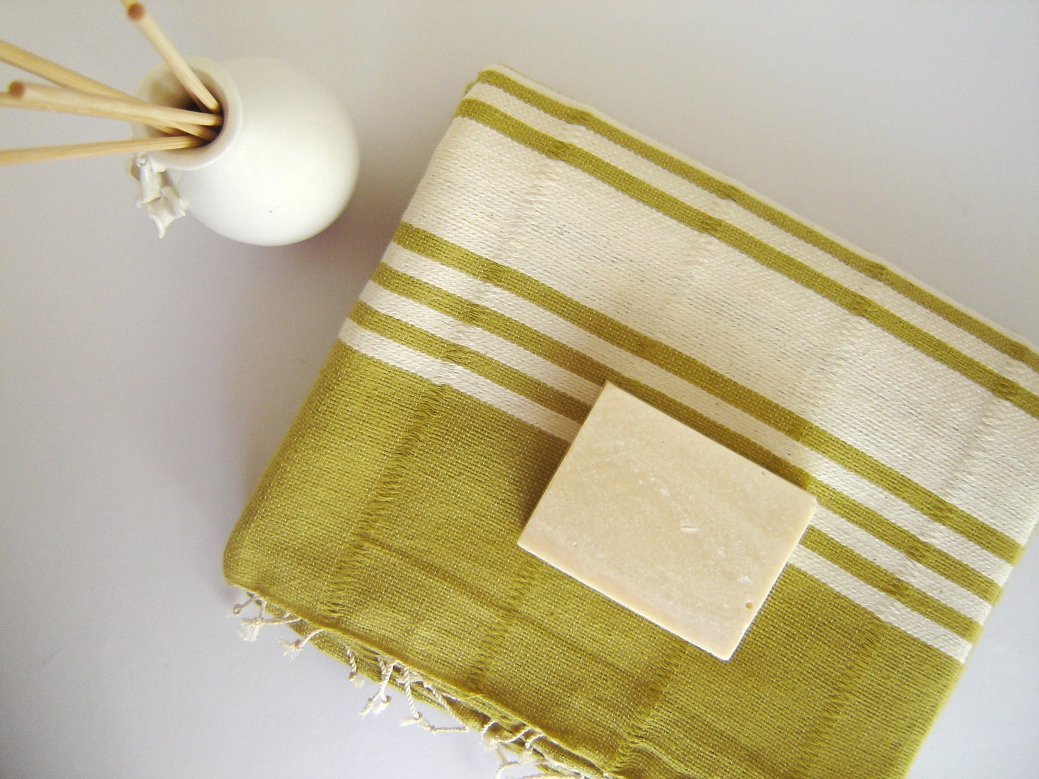 TURKISH BATH TOWEL,  Eco-friendly Peshtemal, Natural Soft Cotton, Beach, Spa, Yoga, For Moms, Mustard Color