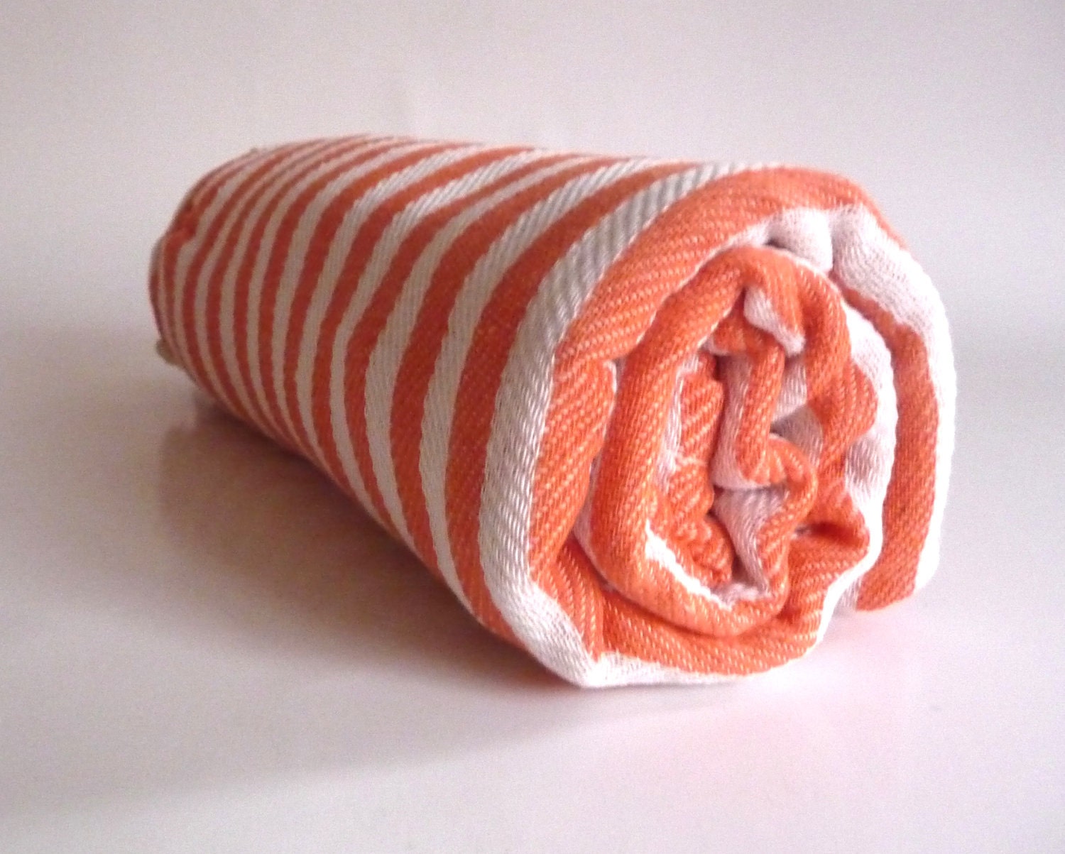 Turkish Bath Towel: Peshtemal, Light and Thin Bath, Beach, Spa Towel, Coral Color