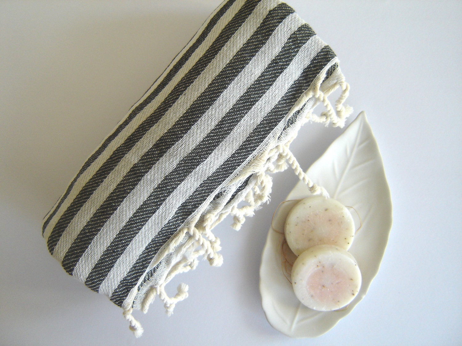 Turkish Towel, Peshtemal, beach towel, Bath towel, hammam towel, Spa Towel, yoga, Swimwear, Coverup, Black Striped