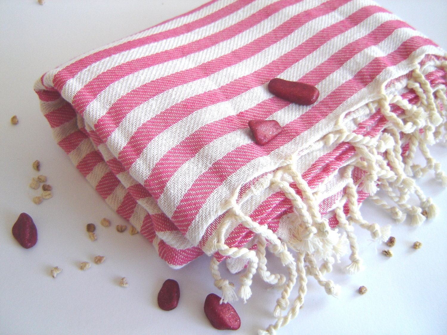 Traditional Turkish Towel: Peshtemal, Light and Thin Bath, Beach, Spa Towel, Pink