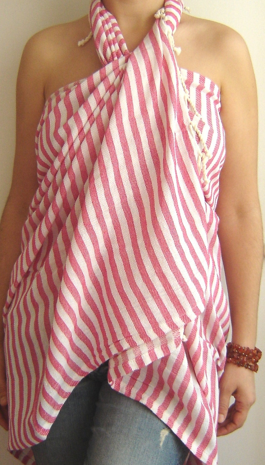 Traditional Turkish Towel: Peshtemal, Light and Thin Bath, Beach, Spa Towel, Pink