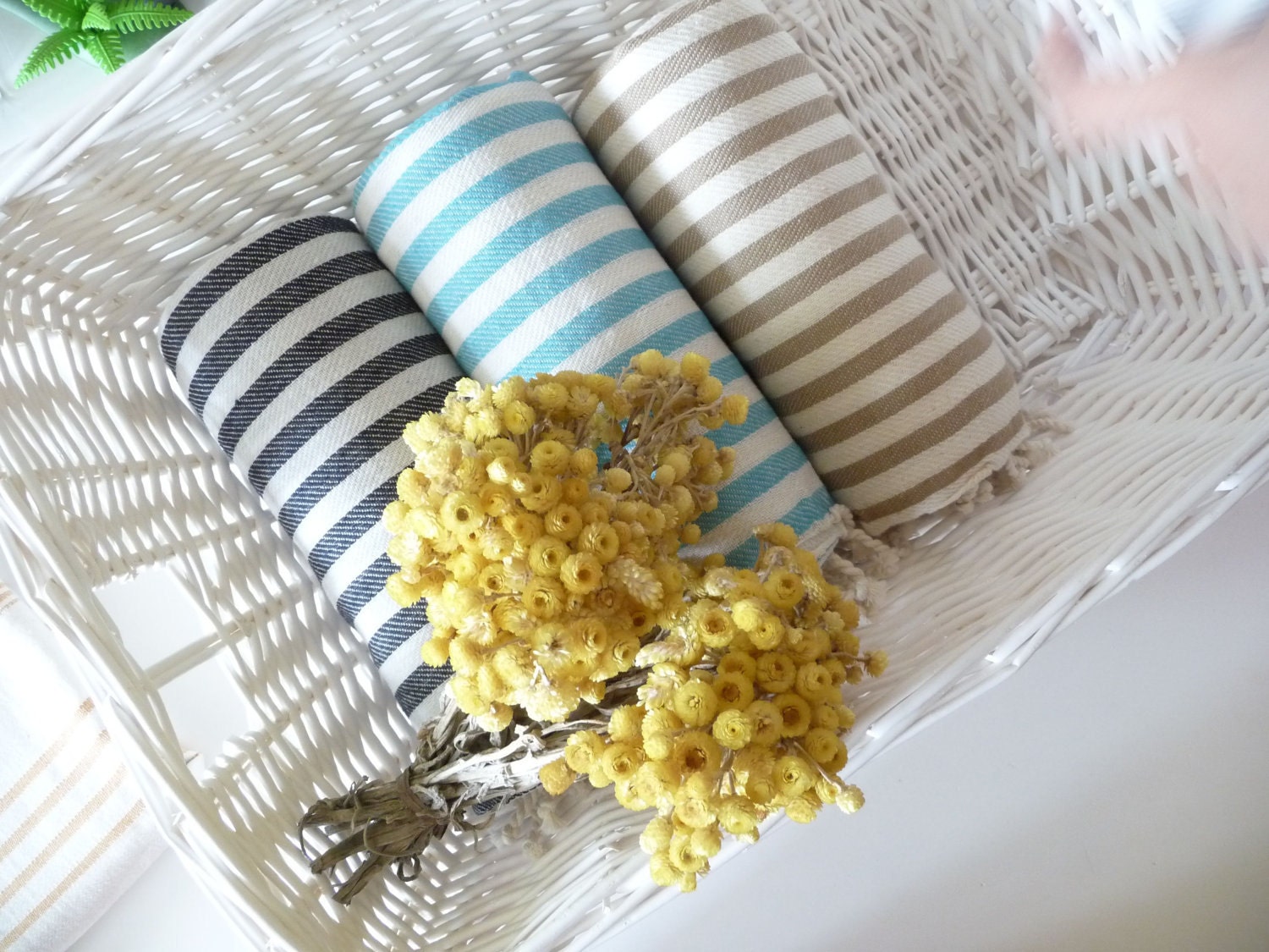 Turkish Towel home-garden / bath-beauty Peshtemal handmade Natural Soft Cotton Hammam, xmas gift for him, men, man, dads, Black Striped