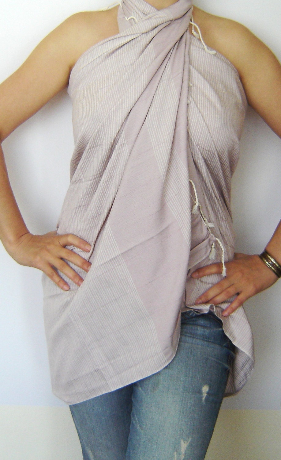 Ultrathin Turkish Towel, Pareo, Sarong on the boat, Peshtemal, Bamboo and Cotton, Pink