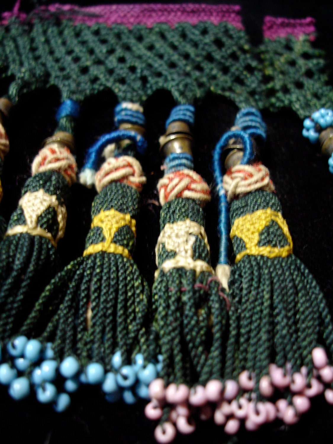 Eight Uzbek Tribal fusion belly dance gypsy fringe tassle pieces