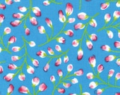 Fabric Rose Parade Rose Buds by Moda Fabrics in Blue 32474 18 - quilting fabric - cotton fabric