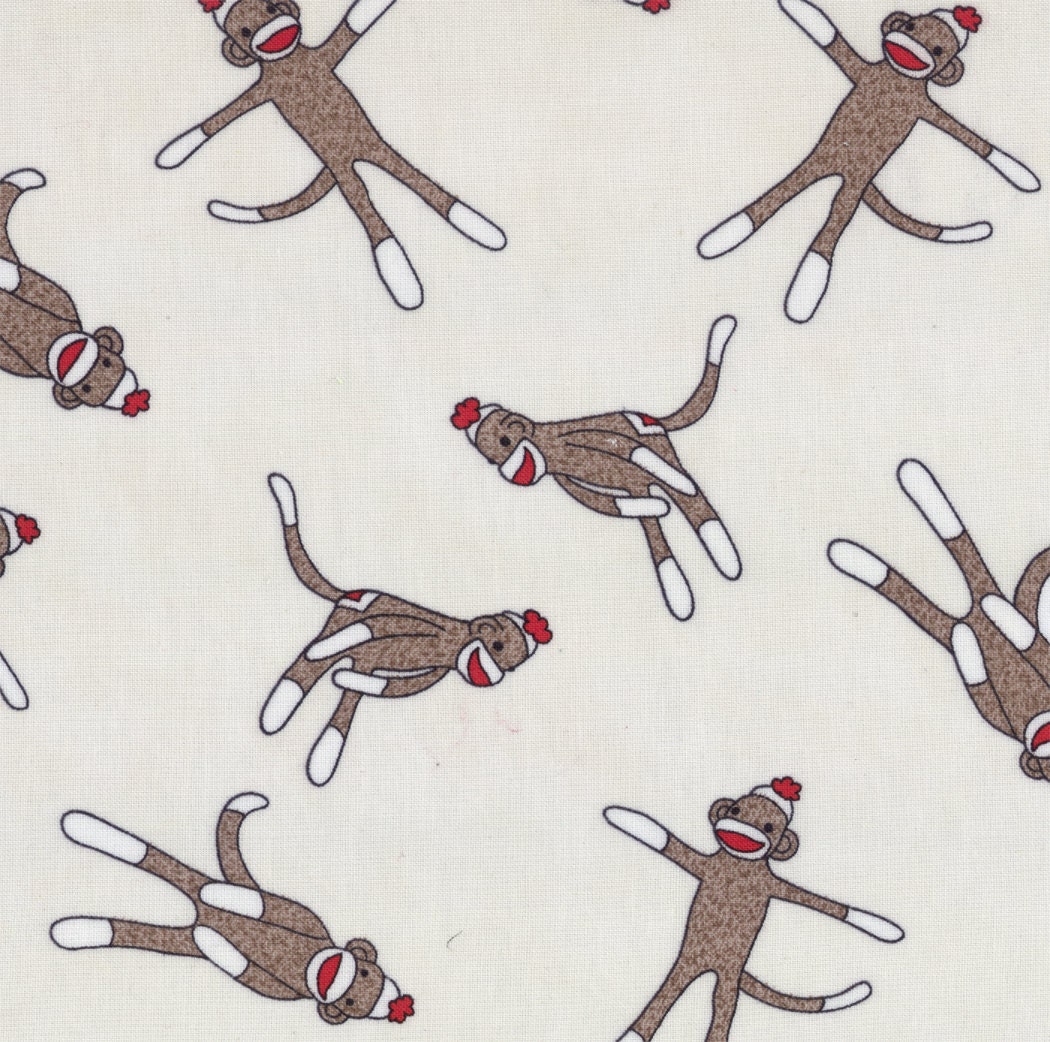 Fabric Funky Monkey Sock color Cream for Moda Fabric 15071 11 - quilting fabric - cotton fabric