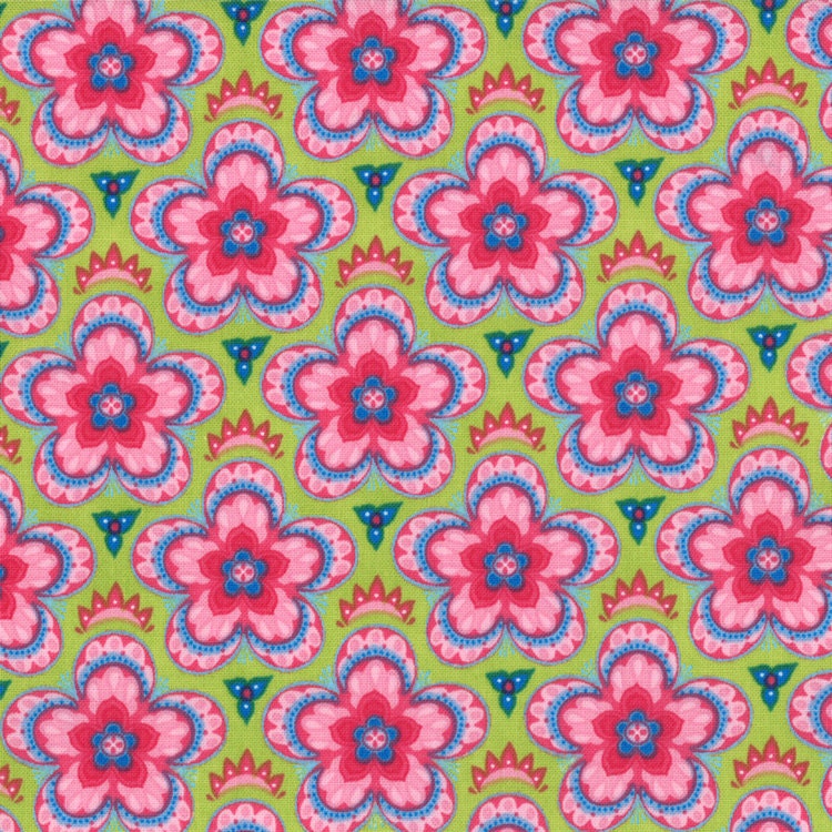 Three (3) yards - Tradewinds by Lily Ashbury Malabar Green 11456 15 - quilting fabric - cotton fabric