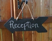 Large Arrow Chalk Board Sign- For your Rustic, Country, Damask Wedding Or Holiday Party. Ships Quickly.