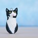 Kitty Charm Pendant - Black and White Cat Wearable Art