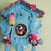 Reclaimed cuckoo clock in pretty sky blue
