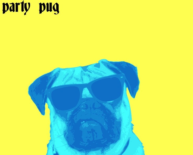 Dog Art Pet Portrait Animal Print Party Pug