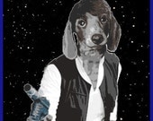 Digital Print Wiener Dog Han Solo Star Wars Pop Art