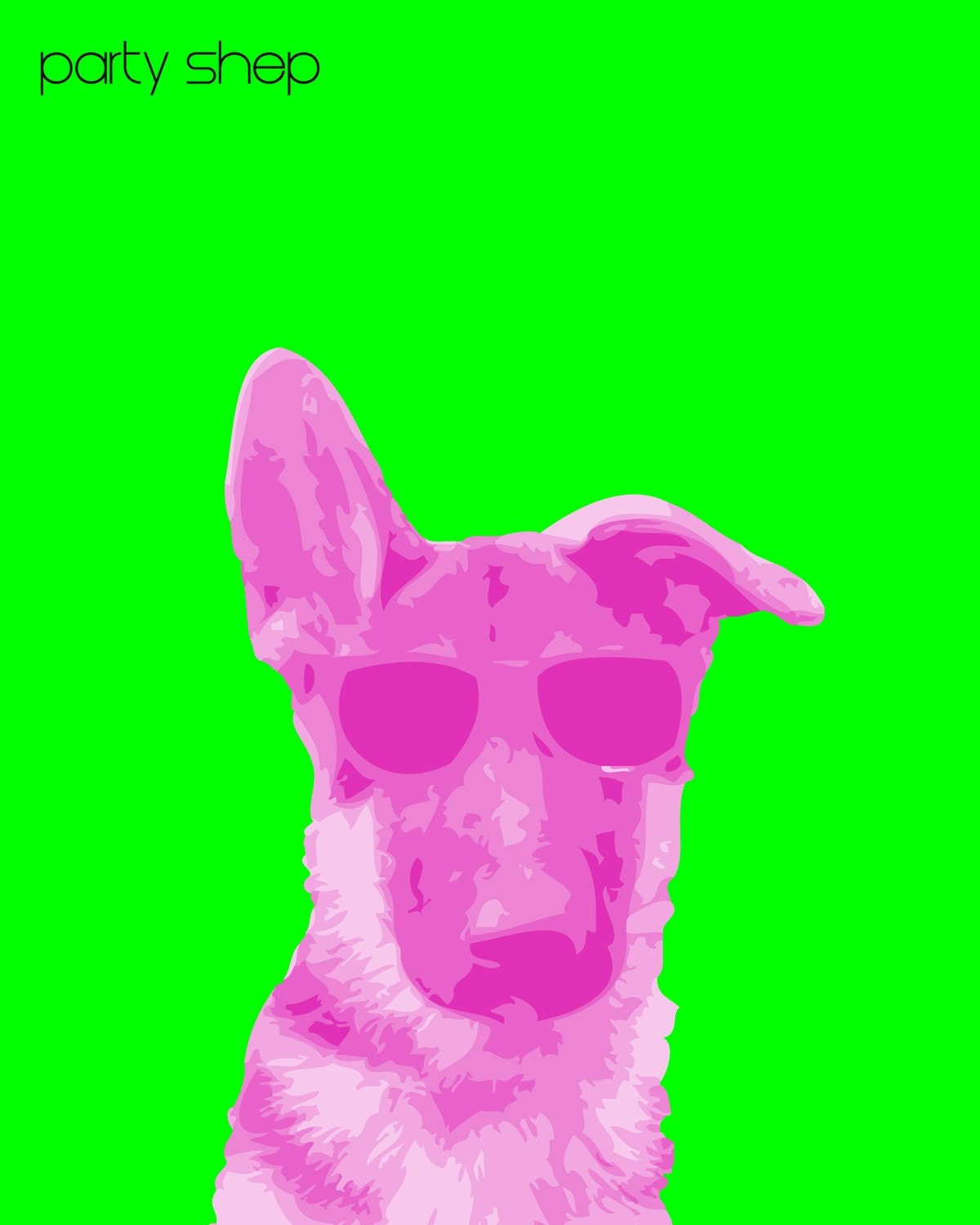 Digital Print Party Dog German Shepherd Art