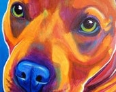 Colorful Pet Portrait Pit Bull Art Dog Print 8x10 by Alicia VanNoy Call