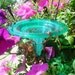 Home Decor, Outdoor, HUMMINGBIRD FEEDER, stained glass, copper, Emerald Green