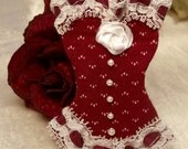 Cranberry Corset Brooch pin