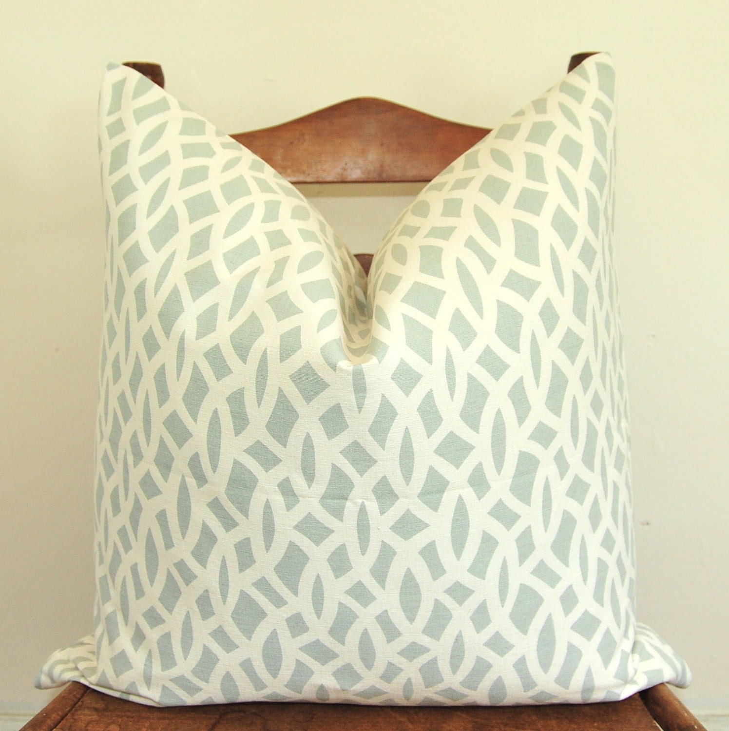 Schumacher - Chain Link - On Both Sides - 20 in Square - Mineral - Fretwork - Trellis - Lattice - Decorative Pillow - Throw Pillow