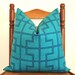 Celerie Kemble for Schumacher - Bleecker - 20 inch Square - Peacock - Linen - Decorative Pillow - Throw Pillow