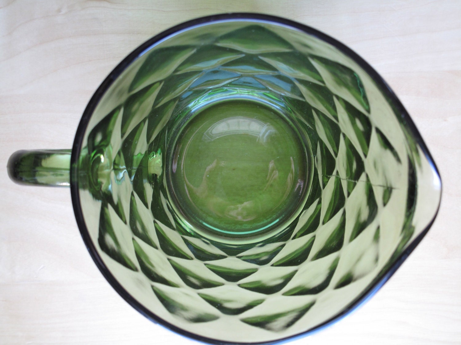 hazel atlas/continental can co. green glass diamond pitcher