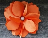 Orange Flower Hair Clip - Flower Brooch - Floral Headband - 15% SALE