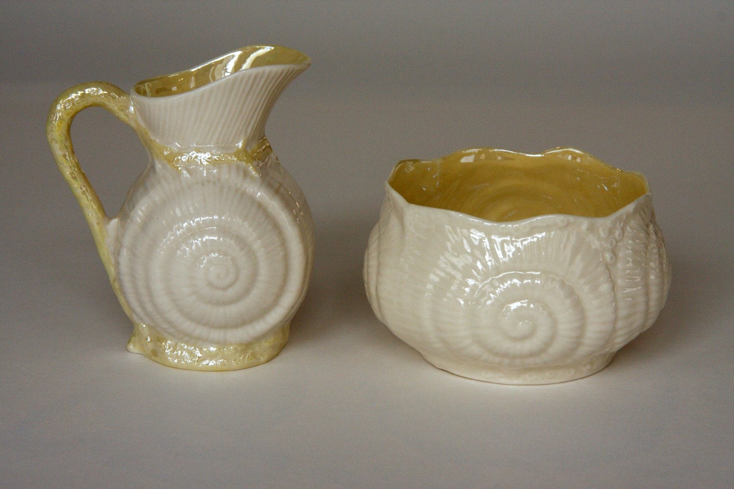 Vintage Irish Belleek Toy Shell Yellow Pattern by anheirloomlife