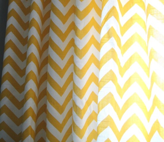 A Pair Of 50x90 Flat Panels On Clip Rings /Rod Pocket Draperies In Corn Yellow