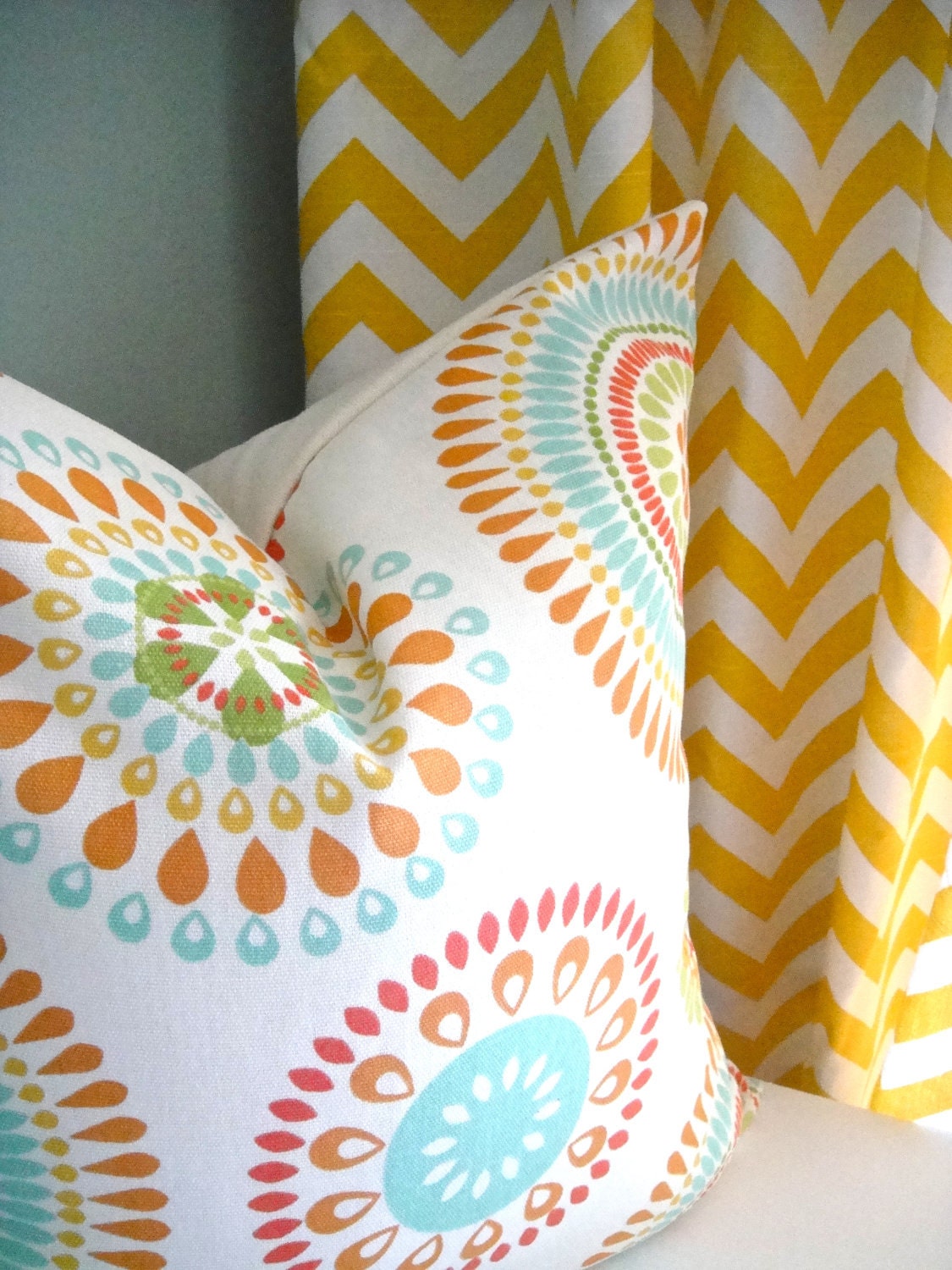 A Pair Of 50x90 Flat Panels On Clip Rings /Rod Pocket Draperies In Corn Yellow