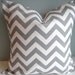 SET OF TWO -18x18 Designer Pillow In Chevron Ash Grey Contemporary Print on Both Sides