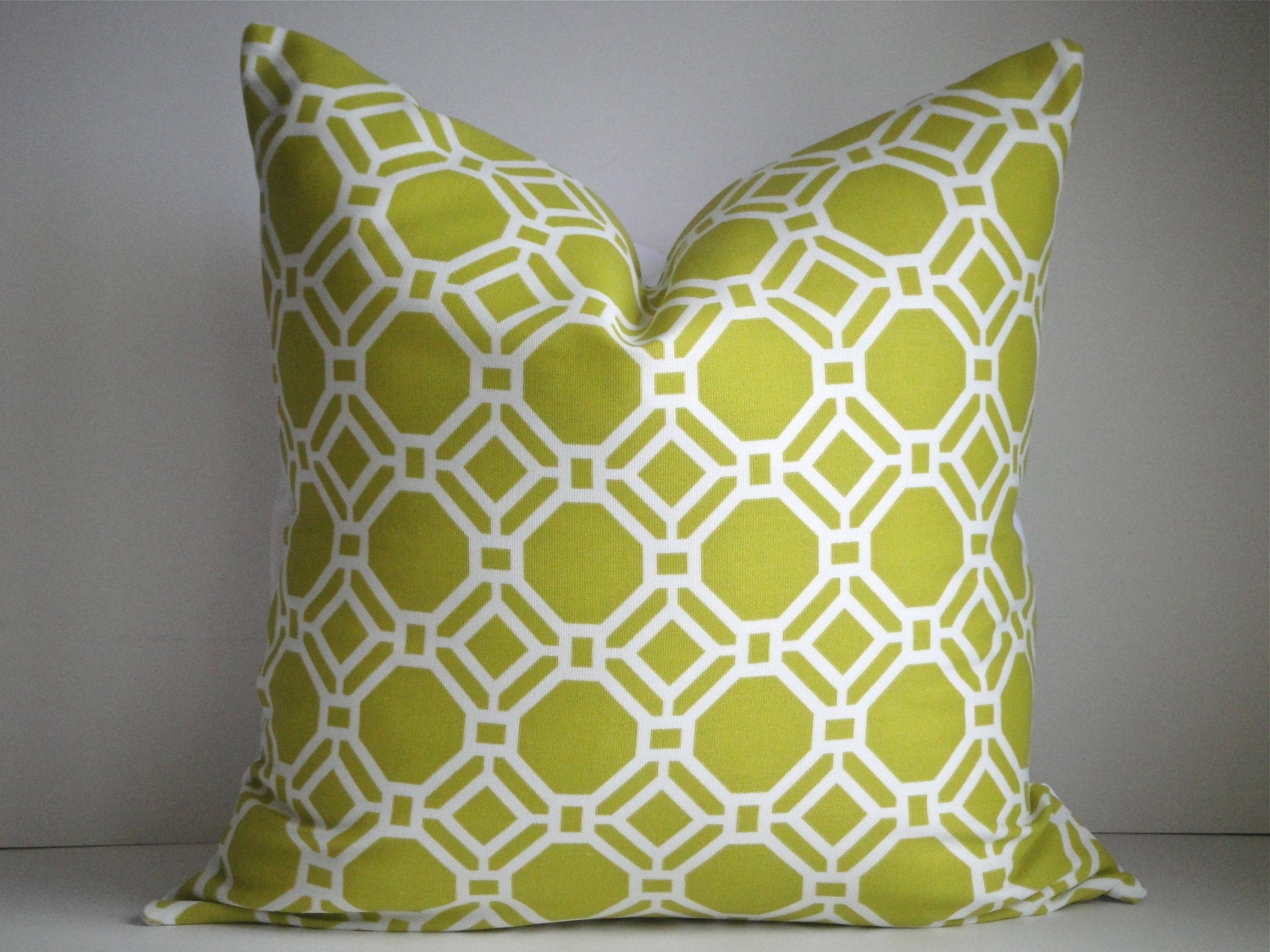 SET OF TWO -Indoor / Outdoor 20x20 Decorative Pillow Covers In Rossmere Pistachio,Same Fabric on Both Sides