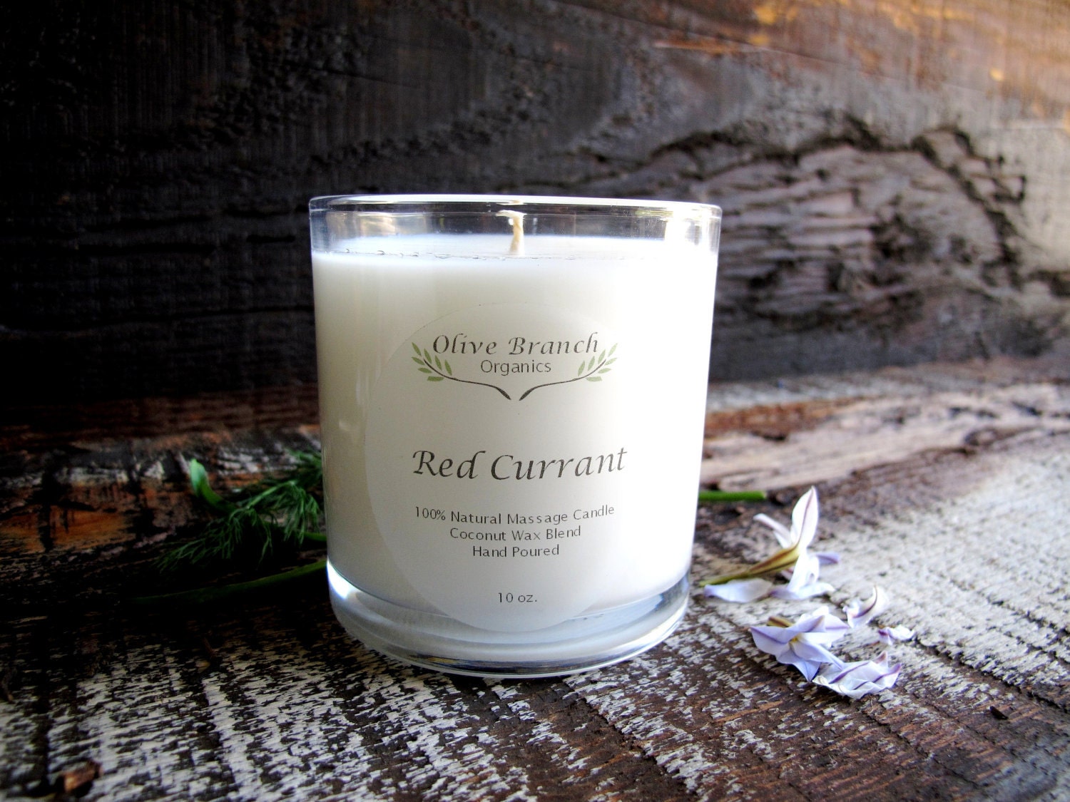 RED CURRANT Organic Massage Candle Essential Oils All Natural skin care Aromatherapy  10 oz.
