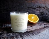 Large Organic Candle SANDALWOOD & SATSUMA ORANGE Coconut Wax massage Candle All Natural 10 oz.