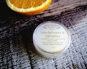 Body Butter travel size SANDALWOOD & SATSUMA ORANGE Organic All Natural skin care Essential Oils 1 oz.