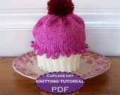 CUPCAKE HAT Tutorial - diy knitting pattern instructions for childs knit hat 1yr-4yr