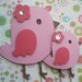 Mommy And Baby Bird Cake Topper set in shades of pink, or pick your own colors