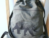 Grizzly Bear Backpack Canvas Screen Printed