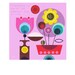 Joyful flowers on pink print.