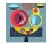 Retro apple and pear paper cut print