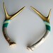 Gold, Blue, Yellow & Green Striped Antler SET