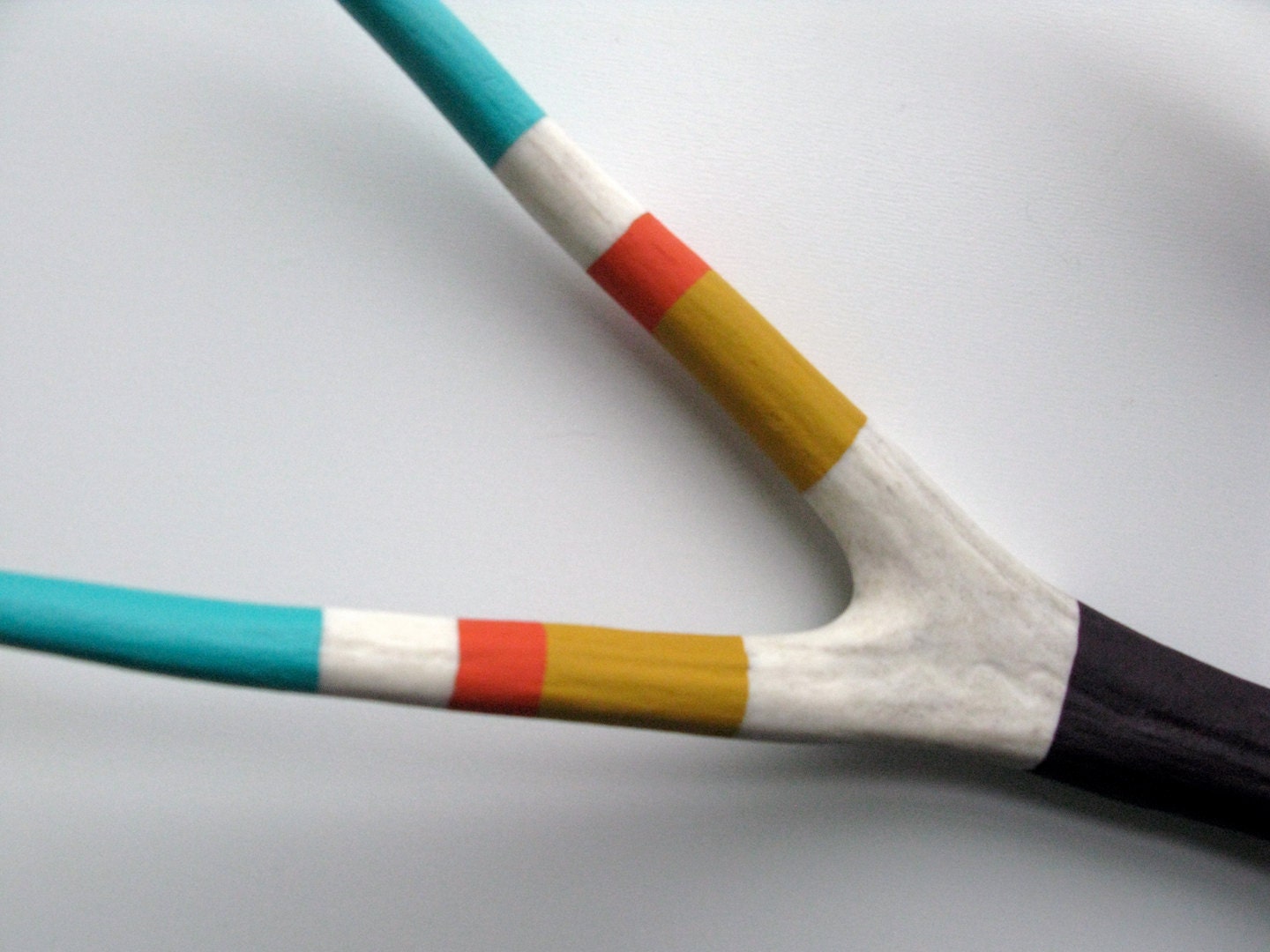 Turquoise, Orange, Yellow and Purple Striped Mule Deer Antler