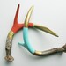 Gold, Aqua and Coral Antler SET