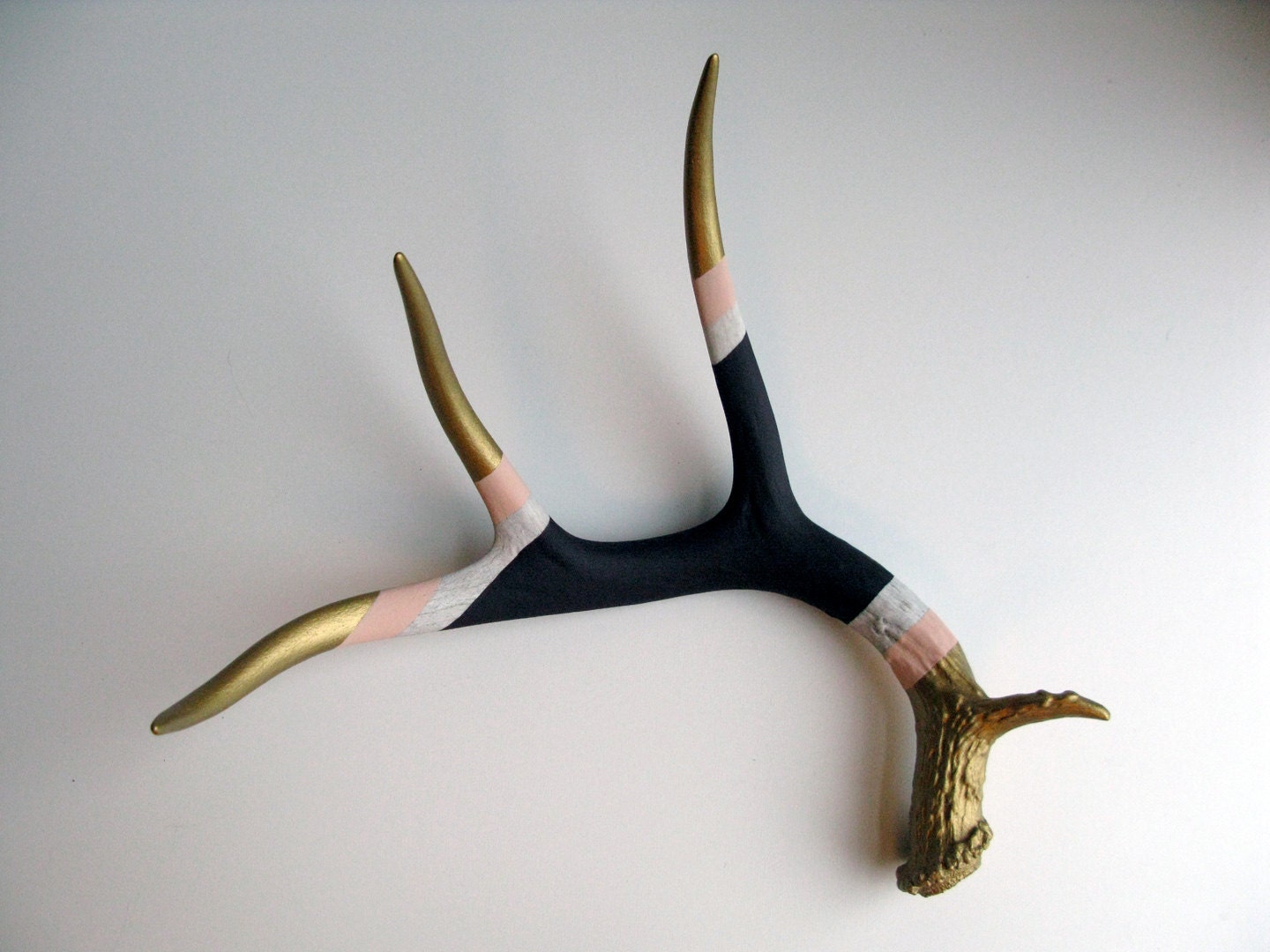 Gold, Peach and Purple Striped Deer Antler