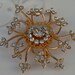 Gold Rhinestone Spray Brooch