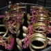 Collection Of 8 Vintage Brass French Horns Ornaments- Metal Decorations Holiday Home Decor Musical Instruments With Braided Cord Supplies