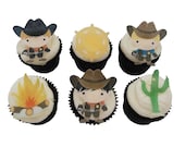 12 EDIBLE SHERIFF COWBOY - Cupcake Toppers - Birthday Party Decorations Cake Boys Wafer Paper