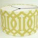 Custom Drum Lampshade Lamp Shade in Schumacher Imperial Trellis fabric in Citrine