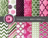 Printable Vintage Rose Patterns