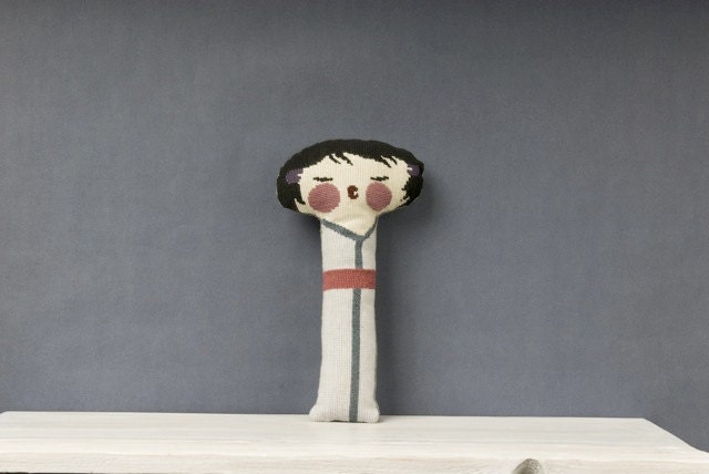 Japanese Art Doll / handmade, needlepointed